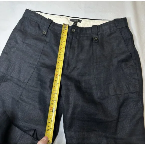 J. Crew Women’s 100% Linen Black Chino Pants 10 M - Picture 7 of 9